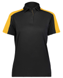 Augusta Sportswear 5029 Women's Two-Tone Vital Pol in Black/ gold