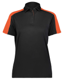 Augusta Sportswear 5029 Women's Two-Tone Vital Pol in Black/ orange