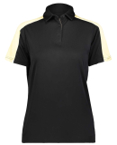 Augusta Sportswear 5029 Women's Two-Tone Vital Pol in Black/ vegas gold