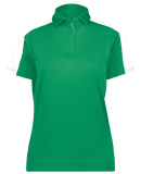 Augusta Sportswear 5029 Women's Two-Tone Vital Pol in Kelly/ white