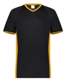 Augusta Sportswear 6907 Men's Cutter V-Neck Jersey in Black/ gold