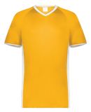 Augusta Sportswear 6908 Youth Cutter V-Neck Jersey in Gold/ white
