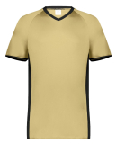 Augusta Sportswear 6908 Youth Cutter V-Neck Jersey in Vegas gold/ black