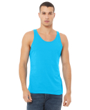 Bella + Canvas 3480CVC Unisex Heather CVC Tank in Neon blue