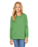 Bella + Canvas 3513Y Youth Triblend Long Sleeve Te in Green triblend
