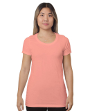 Bayside Apparel 9625 Women's Fine Jersey T-Shirt in Coral