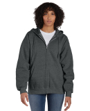 Hanes F280 Unisex Ultimate Cotton® Full-Zip Hoode in Charcoal heather