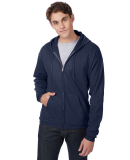 Hanes P180 Unisex Ecosmart® Full-Zip Hooded Sweat in Navy