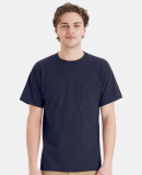 Hanes 5290P Essential-T Pocket T-Shirt in Athletic navy