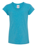 J America 8129 Youth Glitter T-Shirt in Maui blue