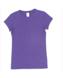 J America 8138 Women’s Glitter T-Shirt in Purple/ silver