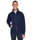 J America 8858 Men's Vintage Polyester Fleece Trac in Navy