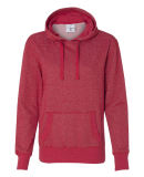 J America 8860 Women’s Glitter French Terry Hood in Red/ silver
