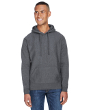 J America 8846 Men's Sport Weave Hooded Sweatshirt in Charcoal
