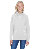 J America 8653 Women’s Relay Cowl Neck Sweatshir in Ash