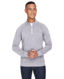 J America 8869 Men's Triblend Quarter-Zip Sweatshi in Grey triblend