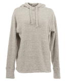 J America 8680 Women’s Teddy Fleece Hooded Pullo in Smoke heather