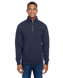 J America 8708 Men's Ripple Fleece Snap Sweatshirt in Navy