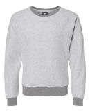 J America 8710 Unisex Flip Side Fleece Crewneck Sw in Grey heather