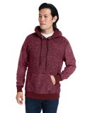 J America 8711 Men's Aspen Fleece Hooded Sweatshir in Burgundy speck