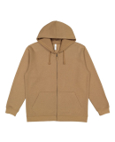 LA T 6927 Unisex Full-Zip Fleece Hoodie in Coyote brown