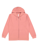 LA T 6927 Unisex Full-Zip Fleece Hoodie in Mauvelous