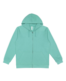 LA T 6927 Unisex Full-Zip Fleece Hoodie in Saltwater