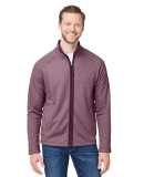 Core 365 CE72 Men's Venture Heathered Stripe Full- in Burgundy/ white