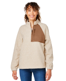 North End NE713W Women's Aura Sweater Fleece Quart in Oatmeal heather/ teak