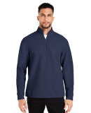 North End NE725 Men's Spirit Textured Quarter-Zip  in Classic navy heather