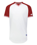 Russell Athletic R01X3B Youth Classic V-Neck Jerse in White/ true red/ white