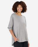 Boxercraft BW3102 Women's Bamboo Long Sleeve T-Shi in Oxford heather