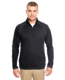 UltraClub 8398 Cool & Dry Sport Quarter-Zip Pullov in Black/ charcoal