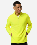 Team 365 TT401 Unisex Squad Cadet Quarter-Zip Tech in Safety yellow
