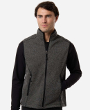 North End NE731 Men's Jasper Jacquard Fleece Vest in Black/ grey