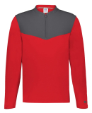 Russell Athletic R03GKM Unisex Sideline Grid Fleec in True red/ stealth