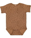 Rabbit Skins 4424 Infant Fine Jersey Bodysuit in Brown leopard