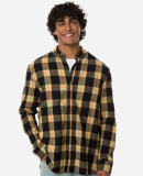 Boxercraft BU7401 Men's Flannel Button Down Shirt in Dark khaki plaid