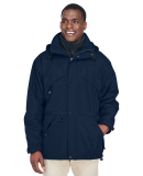 North End 88007 Men's 3-in-1 Parka with Dobby Trim in Midnight navy