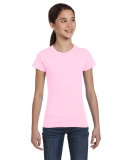 LA T 2616 Girls' Fine Jersey Tee in Pink