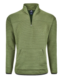 J America 8773 Unisex Pebble Fleece Quarter-Zip Pu in Moss