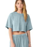 Bella + Canvas 6882GD Women's Garment-Dyed Cropped in Light washed denim