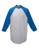 Augusta Sportswear 4420 Three-Quarter Sleeve Baseb in Athletic heather/ royal
