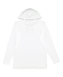 LA T 6917 Fine Jersey Long Sleeve Hooded Raglan T- in White