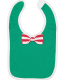 Rabbit Skins 1002 Infant Baby Rib Bow Tie Bib in Kelly/ white/ red-white stripe