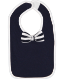 Rabbit Skins 1002 Infant Baby Rib Bow Tie Bib in Navy/ white stripe