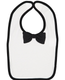 Rabbit Skins 1002 Infant Baby Rib Bow Tie Bib in White/ black