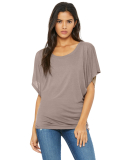 BELLA 8821 Womens Flowy Dolman Top in Pebble brown