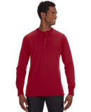 J. America - Vintage Brushed Jersey Henley - 8244 in Simply red