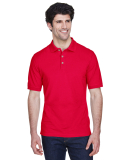 8535 UltraClub® Men's Classic Pique Cotton Polo in Red